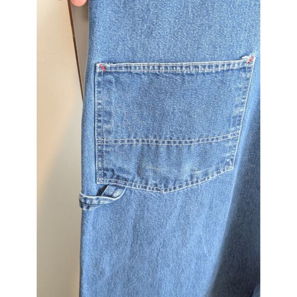 Round House Carpenter Bib Overalls Button Fly Made in USA Blue Men's Size 52 - Picture 14 of 16